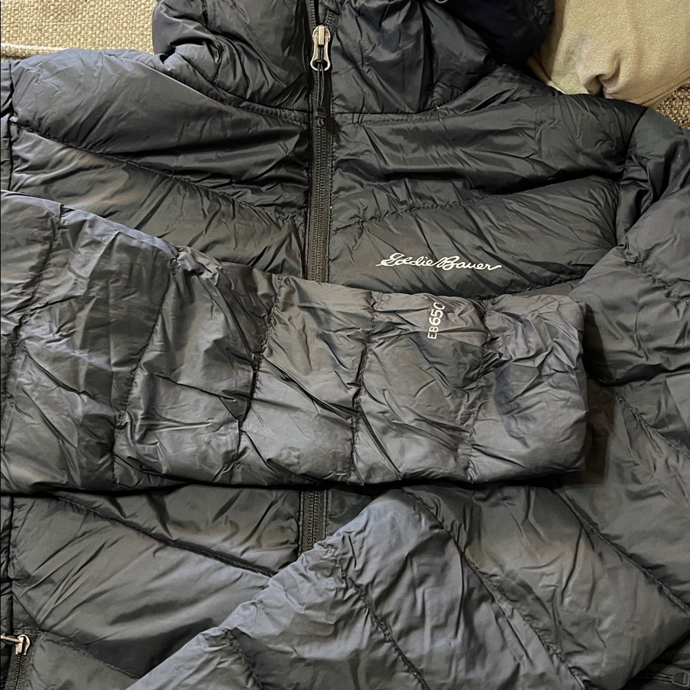 Eddie Bauer 
Black Puffer Jacket with Hood